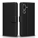 Pikkme Flip Cover for Samsung Galaxy M56 5G Leather Finish | Inside TPU with Card Pockets | Wallet Stand and Shock Proof | Complete Protection Flip Case(Black)