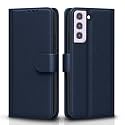 Pikkme Flip Cover for Samsung Galaxy S21 FE 5G| Leather Finish | Shockproof with Card Pockets &amp; Wallet Stand | Ultimate Protection Case(Blue)