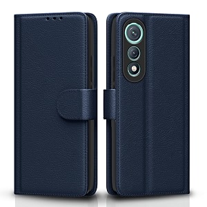 pikkme flip cover for tecno pova curve 5g leather finish  inside tpu with card pockets  wallet stand and shock proof  complete protection flip caseblue