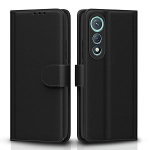 pikkme flip cover for tecno pova curve 5g leather finish  shockproof with card pockets amp wallet stand  ultimate protection case black