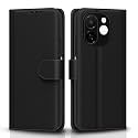 Pikkme Flip Cover for Tecno Spark 30C 5G Leather Finish | Inside TPU with Card Pockets | Wallet Stand and Shock Proof | Complete Protection Flip Case(Black)