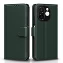 Pikkme Flip Cover for Tecno Spark 30C 5G Leather Finish | Inside TPU with Card Pockets | Wallet Stand and Shock Proof | Complete Protection Flip Case(Green)