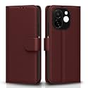 Pikkme Flip Cover for Tecno Spark 30C 5G Leather Finish | Inside TPU with Card Pockets | Wallet Stand and Shock Proof | Complete Protection Flip Case(Brown)