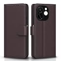 Pikkme Flip Cover for Tecno Spark 30C 5G Leather Finish | Inside TPU with Card Pockets | Wallet Stand and Shock Proof | Complete Protection Flip Case(Coffee)