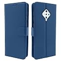 Pikkme Flip Cover for Vivo S1 Pro | Leather Finish | Shockproof with Card Pockets &amp; Wallet Stand | Ultimate Protection Case (Blue)