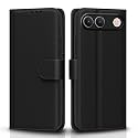 Pikkme Flip Cover for Vivo S2 5G / Vivo T5 5G / iQOO Z11 5G Leather Finish | Inside TPU with Card Pockets | Wallet Stand and Shock Proof | Complete Protection Flip Case (Black)