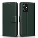 Pikkme Flip Cover for Vivo T1 5G / Vivo Y75 5G / iQOO Z6 5G Leather Finish | Inside TPU with Card Pockets | Wallet Stand and Shock Proof | Complete Protection Flip Case(Green)