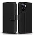 Pikkme Flip Cover for Vivo T5 Pro 5G Leather Finish | Inside TPU with Card Pockets | Wallet Stand and Shock Proof | Complete Protection Flip Case (Black)