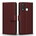 Pikkme Flip Cover for Vivo U20 / Y19| Leather Finish | Shockproof with Card Pockets &amp; Wallet Stand | Ultimate Protection Case (Brown)