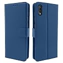 Pikkme Flip Cover for Vivo V11 Pro | Leather Finish | Shockproof with Card Pockets &amp; Wallet Stand | Ultimate Protection Case (Blue)