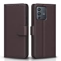 Pikkme Flip Cover for Vivo V23 5G Leather Finish | Inside TPU with Card Pockets | Wallet Stand and Shock Proof | Complete Protection Flip Case (Coffee)