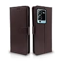 Pikkme Flip Cover for Vivo V25 Pro 5G | Leather Finish | Shockproof with Card Pockets &amp; Wallet Stand | Ultimate Protection Case (Coffee)