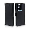 Pikkme Flip Cover for Vivo V25 Pro 5G | Leather Finish | Shockproof with Card Pockets &amp; Wallet Stand | Ultimate Protection Case (Black)