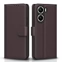 Pikkme Flip Cover for Vivo V29E | Leather Finish | Shockproof with Card Pockets &amp; Wallet Stand | Ultimate Protection Case(Coffee)
