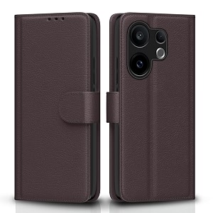 pikkme flip cover for vivo v60 5g  vivo t4 pro 5g  leather finish  shockproof with card pockets amp wallet stand  ultimate protection case coffee