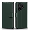 Pikkme Flip Cover for Vivo V60 5G / Vivo T4 Pro 5G Leather Finish | Inside TPU with Card Pockets | Wallet Stand and Shock Proof | Complete Protection Flip Case(Green)