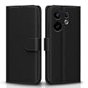 Pikkme Flip Cover for Vivo V60 5G / Vivo T4 Pro 5G Leather Finish | Inside TPU with Card Pockets | Wallet Stand and Shock Proof | Complete Protection Flip Case(Black)
