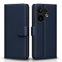 Pikkme Flip Cover for Vivo V60 5G / Vivo T4 Pro 5G Leather Finish | Inside TPU with Card Pockets | Wallet Stand and Shock Proof | Complete Protection Flip Case(Blue)
