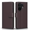 Pikkme Flip Cover for Vivo V60 5G / Vivo T4 Pro 5G | Leather Finish | Shockproof with Card Pockets &amp; Wallet Stand | Ultimate Protection Case (Coffee)