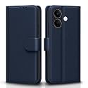 Pikkme Flip Cover for Vivo V60 Lite 5G Leather Finish | Inside TPU with Card Pockets | Wallet Stand and Shock Proof | Complete Protection Flip Case(Blue)