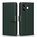 Pikkme Flip Cover for Vivo V60 Lite 5G Leather Finish | Inside TPU with Card Pockets | Wallet Stand and Shock Proof | Complete Protection Flip Case(Green)