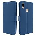 Pikkme Flip Cover for Vivo V9 / V9 Pro / V9 Youth | Leather Finish | Shockproof with Card Pockets &amp; Wallet Stand | Ultimate Protection Case (Blue)