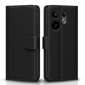 pikkme flip cover for vivo x200 fe 5g leather finish  inside tpu with card pockets  wallet stand and shock proof  complete protection flip caseblack