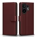 Pikkme Flip Cover for Vivo X200 Fe 5G Leather Finish | Inside TPU with Card Pockets | Wallet Stand and Shock Proof | Complete Protection Flip Case(Brown)