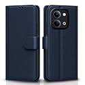 Pikkme Flip Cover for Vivo Y11 5G / Vivo T5 Lite 5G Leather Finish | Inside TPU with Card Pockets | Wallet Stand and Shock Proof | Complete Protection Flip Case (Blue)
