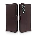 Pikkme Flip Cover for Vivo Y17s | Leather Finish | Shockproof with Card Pockets &amp; Wallet Stand | Ultimate Protection Case (Coffee)