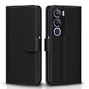Pikkme Flip Cover for Vivo Y29 5G / Vivo Y19s | Leather Finish | Shockproof with Card Pockets &amp; Wallet Stand | Ultimate Protection Case(Black)