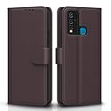 Pikkme Flip Cover for Vivo Y30| Leather Finish | Shockproof with Card Pockets &amp; Wallet Stand | Ultimate Protection Case(Coffee)