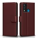 Pikkme Flip Cover for Vivo Y30/ Y50 | Leather Finish | Shockproof with Card Pockets &amp; Wallet Stand | Ultimate Protection Case(Brown)