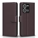 Pikkme Flip Cover for Vivo Y35 | Leather Finish | Shockproof with Card Pockets &amp; Wallet Stand | Ultimate Protection Case (Coffee)