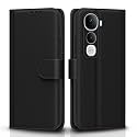 Pikkme Flip Cover for Vivo Y400 Pro 5G| Leather Finish | Shockproof with Card Pockets &amp; Wallet Stand | Ultimate Protection Case (Black)
