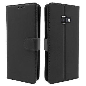 pikkme galaxy j5 prime flip case leather finish  inside tpu with card pockets  wallet stand and shock proof  magnetic closing  flip cover for samsung galaxy j5 prime black