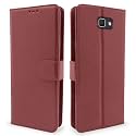 Pikkme Galaxy J5 Prime Flip Case Leather Finish | Inside TPU with Card Pockets | Wallet Stand and Shock Proof | Magnetic Closing | Flip Cover for Samsung Galaxy J5 Prime (Brown)