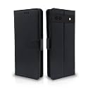 Pikkme Google Pixel 6a Flip Cover Leather Finish | Inside TPU with Card Pockets | Wallet Stand and Shock Proof | Complete Protection Flip Case (Black)