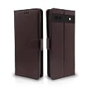 Pikkme Google Pixel 6a Flip Cover Leather Finish | Inside TPU with Card Pockets | Wallet Stand and Shock Proof | Complete Protection Flip Case (Coffee)