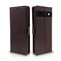 Pikkme Google Pixel 7A Flip Cover Leather Finish | Inside TPU with Card Pockets | Wallet Stand and Shock Proof | Complete Protection Flip Case (Coffee)