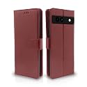Pikkme Google Pixel 7A Flip Cover Leather Finish | Inside TPU with Card Pockets | Wallet Stand and Shock Proof | Complete Protection Flip Case (Brown)