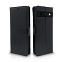 Pikkme Google Pixel 7A Flip Cover Leather Finish | Inside TPU with Card Pockets | Wallet Stand and Shock Proof | Complete Protection Flip Case (Black)