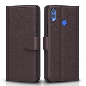 pikkme honor 8x flip case leather finish  inside tpu with card pockets  wallet stand and shock proof  magnetic closing  complete protection flip cover for honor 8x coffee