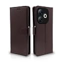 Pikkme Infinix Smart 8 HD Flip Cover Leather Finish | Inside TPU with Card Pockets | Wallet Stand and Shock Proof | Complete Protection Flip Case (Coffee)
