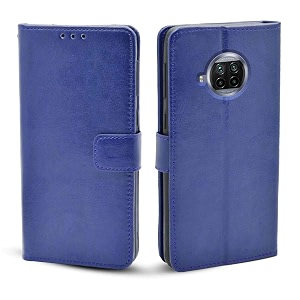 pikkme mi 10i 5g flip cover pu leather wallet case for mi 10i 5gblue