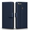 Pikkme Mi A1 Flip Case Leather Finish | Inside TPU with Card Pockets | Wallet Stand and Shock Proof | Magnetic Closing | Complete Protection Flip Cover for Mi A1 (Blue)