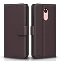 Pikkme Mi Redmi Note 5 Flip Case Leather Finish | Inside TPU with Card Pockets | Wallet Stand and Shock Proof | Magnetic Closing | Complete Protection Flip Cover for Mi Redmi Note 5 (Coffee)