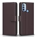 Pikkme Moto G31 Flip Case Leather Finish | Inside TPU with Card Pockets | Wallet Stand and Shock Proof | Magnetic Closing | Complete Protection Flip Cover for Moto G31 (Coffee)