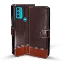 Pikkme Moto G71 5G Flip Cover | Dual-Tone PU Leather Finish | Wallet Style & Stand | Magnetic Flip Case for Moto G71 5G (Coffee & Brown)
