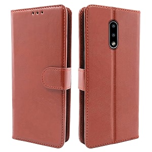 pikkme nokia 23 flip cover  pu leather finish  360 protection  wallet amp stand  strong magnetic flip case for nokia 23 brown
